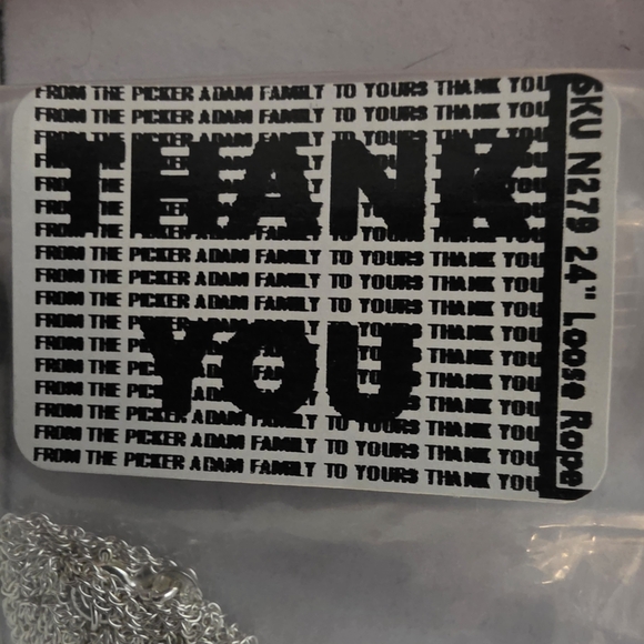 Sterling Silver Loose Rope Necklace 24" - Picture 3 of 4